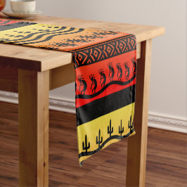 Kokopelli Aztec Tribal Suns Wüste Südwesten Kurzer Tischläufer