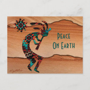 KOKOPELLI BEIM FLÖTENSPIEL POSTKARTE