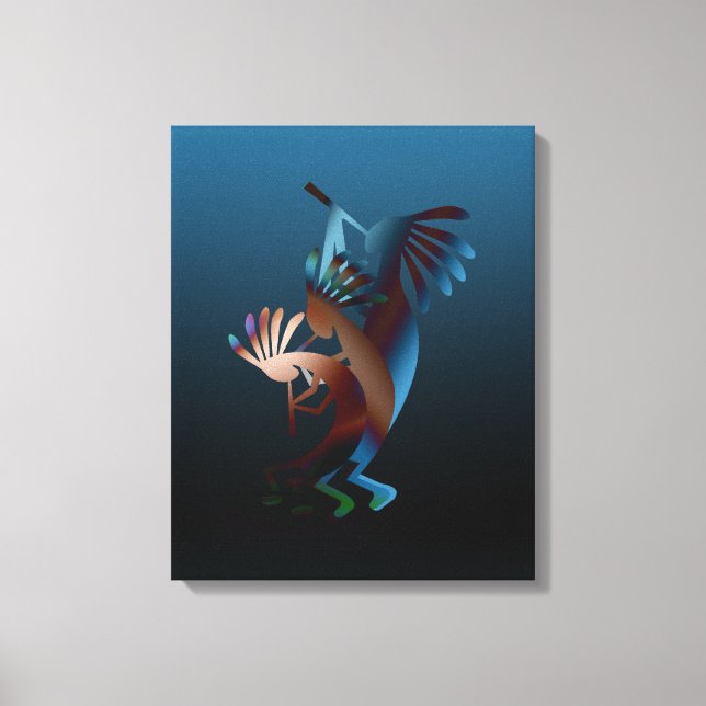 Kokopelli Blues Music 28.5"x28.5" Leinwanddruck (Vorderseite)
