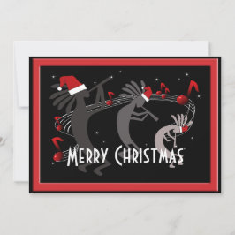 Kokopelli Christmas Flat Grußkarte Feiertagskarte