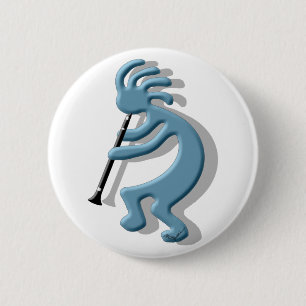 Kokopelli Clarinet Button