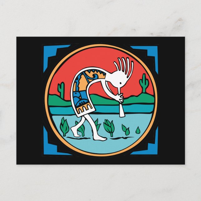 Kokopelli Color Postkarte (Vorderseite)