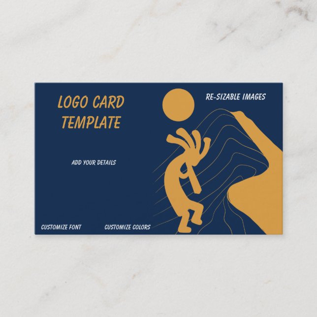Kokopelli Desert Southwestern Business Card Visitenkarte (Vorderseite)