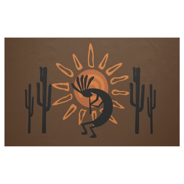 Kokopelli Desert Sun Southwest Rustic Brown DIY Stoff (Fat Quarter (45,7 x 55,9 cm))
