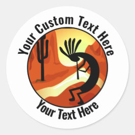 Kokopelli Desert Sunset Custom 3" Runder Aufkleber