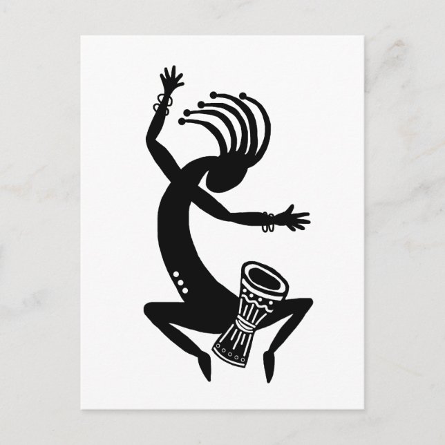 Kokopelli Drumming Postkarte (Vorderseite)
