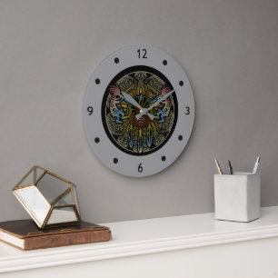 Kokopelli Duo - Mann im Maze - Dreamcatcher 1 Große Wanduhr
