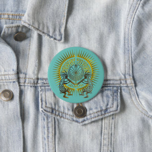Kokopelli Duo - Mann im Maze - Sonne 1 Button