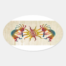 KOKOPELLI DUO SUN + Ihre Ideen Ovaler Aufkleber