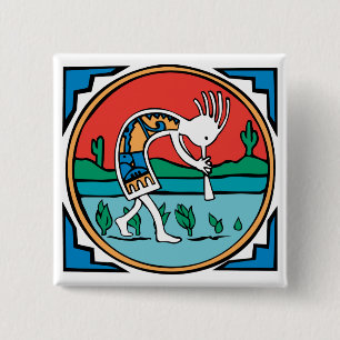 Kokopelli Farbe Button