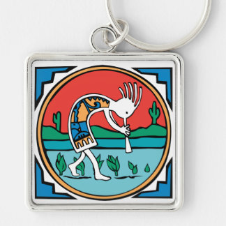 Kokopelli Farbe Schlüsselanhänger