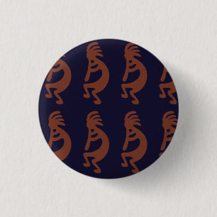 Kokopelli-Flute Abbildung: Blau auf Rot Button