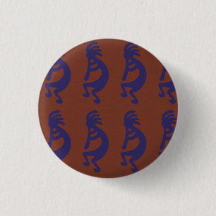 Kokopelli-Flute Abbildung: Blau auf Rot Button