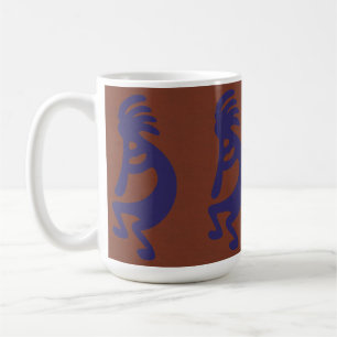 Kokopelli-Flute Abbildung: Blau auf Rot  Kaffeetasse