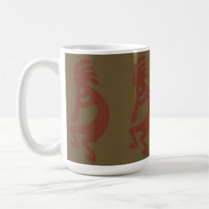 Kokopelli-Flute Abbildung: Rot auf Grün Kaffeetasse