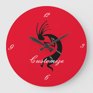 Kokopelli flute player Thunder_Cove Große Wanduhr