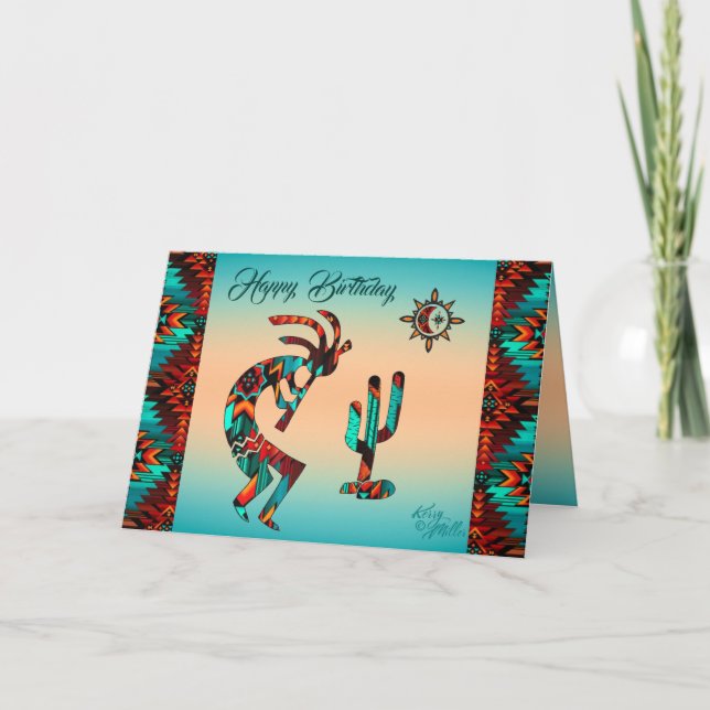 Kokopelli Geburtstagskarte Faltkarte Karte (Vorderseite)