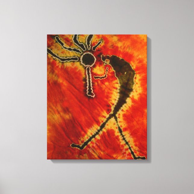 Kokopelli Gefärbte Krawatte Stretched Leinwand (Vorderseite)