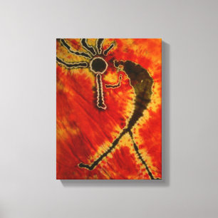 Kokopelli Gefärbte Krawatte Stretched Leinwand