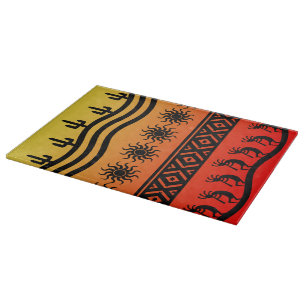 Kokopelli Glas Cutting Board Southwestern Design Schneidebrett
