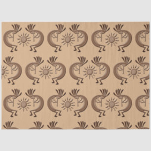 Kokopelli Golden Sun Brond 2 Decoupage Seidenpapier