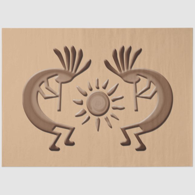 Kokopelli Golden Sun Broned Decoupage Seidenpapier (Vorderseite)