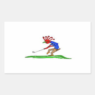 Kokopelli Golfer Rechteckiger Aufkleber