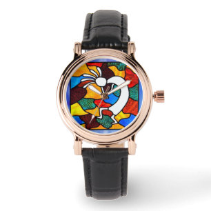 Kokopelli-Hartglas Armbanduhr