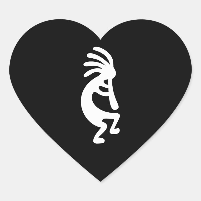 Kokopelli Herz-Aufkleber (Vorderseite)