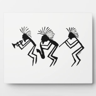 Kokopelli Horn und Flute Player Petroglyph Fotoplatte