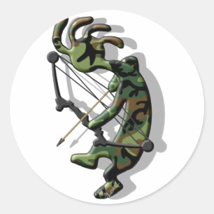 Kokopelli Hunter Runder Aufkleber