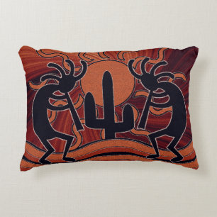 Kokopelli im Sonnenuntergang mit Zierkissen