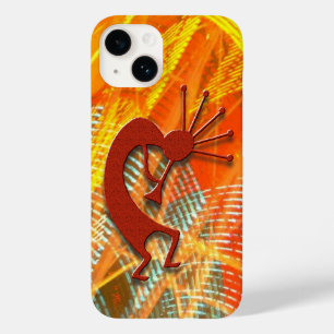 Kokopelli in einem orangen Abstrakte Case-Mate iPhone Hülle