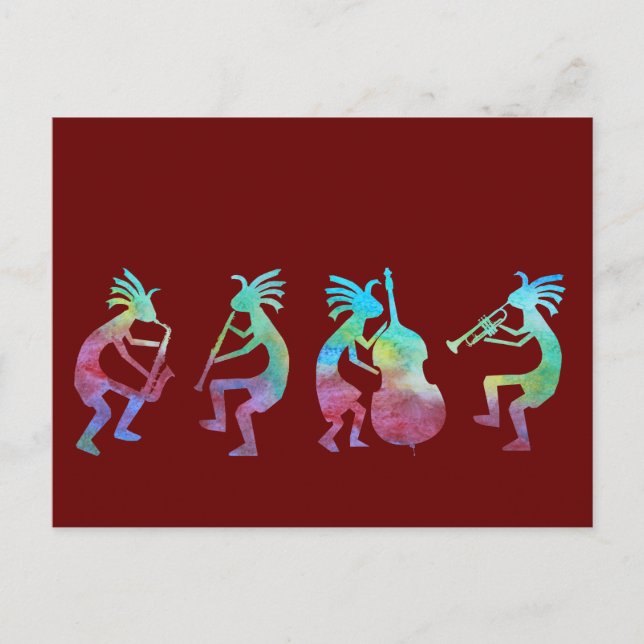 Kokopelli Jazz Quartett Postkarte (Vorderseite)