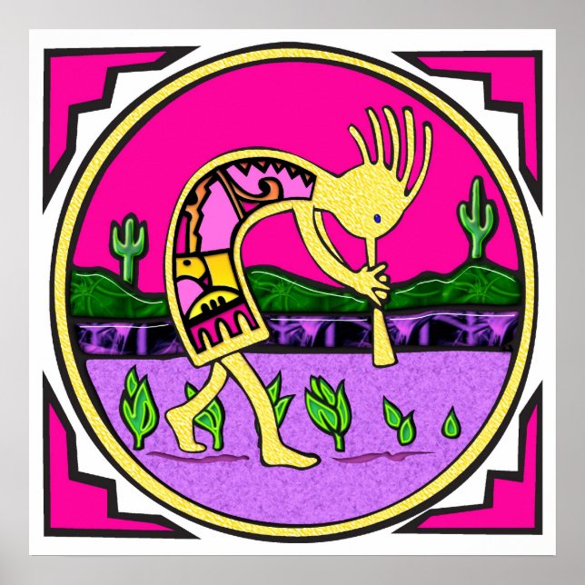 Kokopelli, Joueur de flûtes du désert Poster (Devant)