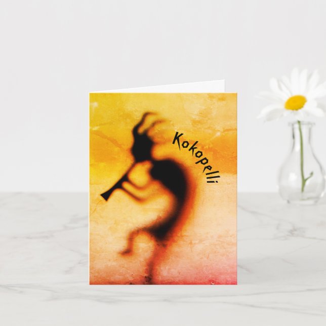 Kokopelli Joy Viel Glück Note Card Karte (Kleine Pflanze)