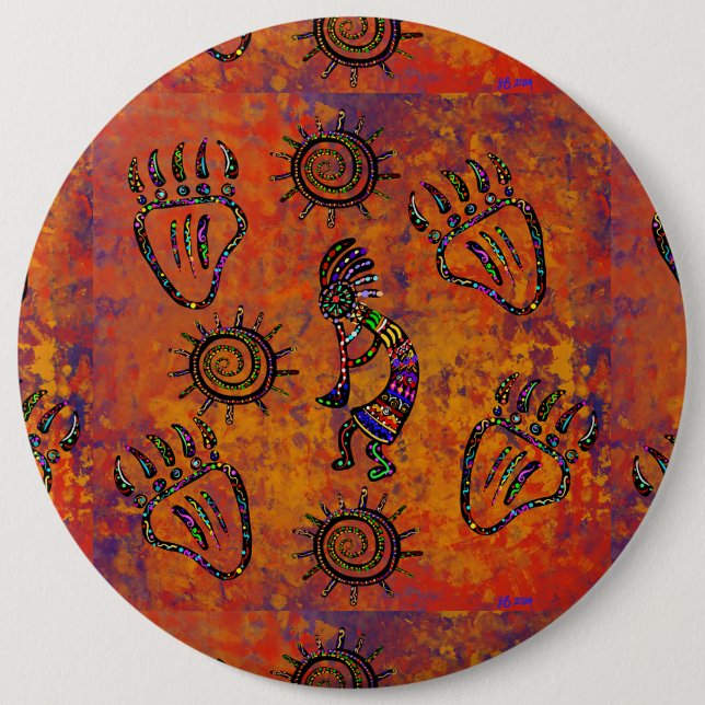 Kokopelli-Kunst Button (Vorderseite)