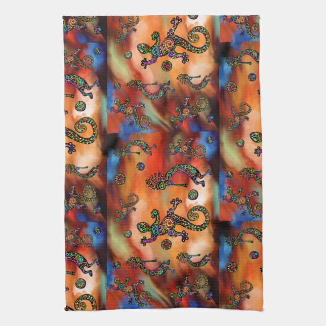 Kokopelli-Kunst Geschirrtuch (Vertikal)