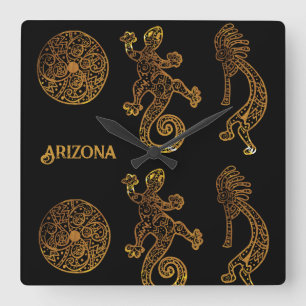 Kokopelli-Kunst Quadratische Wanduhr
