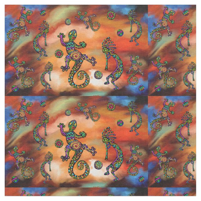 Kokopelli-Kunst Stoff (Nahaufnahme)