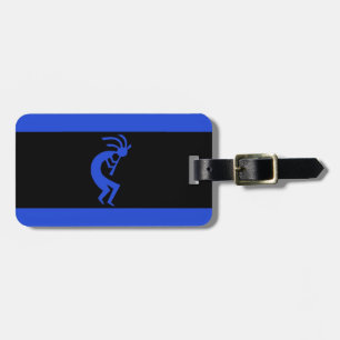 Kokopelli lang Blau Gepäckanhänger