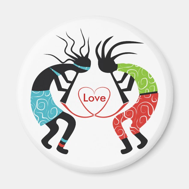 Kokopelli-Liebe-Magnets Magnet (Vorne)