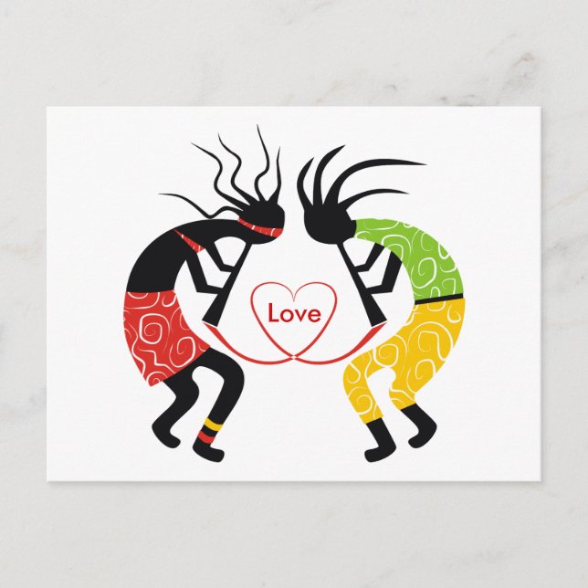 Kokopelli Liebe Postkarten (Vorderseite)