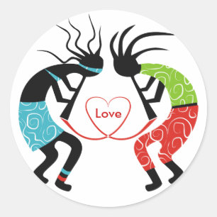 Kokopelli Liebe Stickers