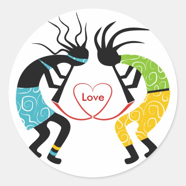 Kokopelli Liebe Stickers (Vorderseite)