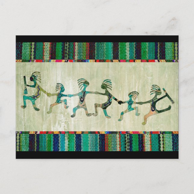 KOKOPELLI lustige Familie + Ihre Ideen Postkarte (Vorderseite)