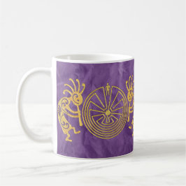 KOKOPELLI / MAN IN MAZE Gold + Ihre Ideen Kaffeetasse