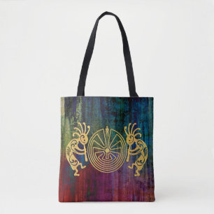 KOKOPELLI / MAN IN MAZE Gold + Ihre Ideen Tasche