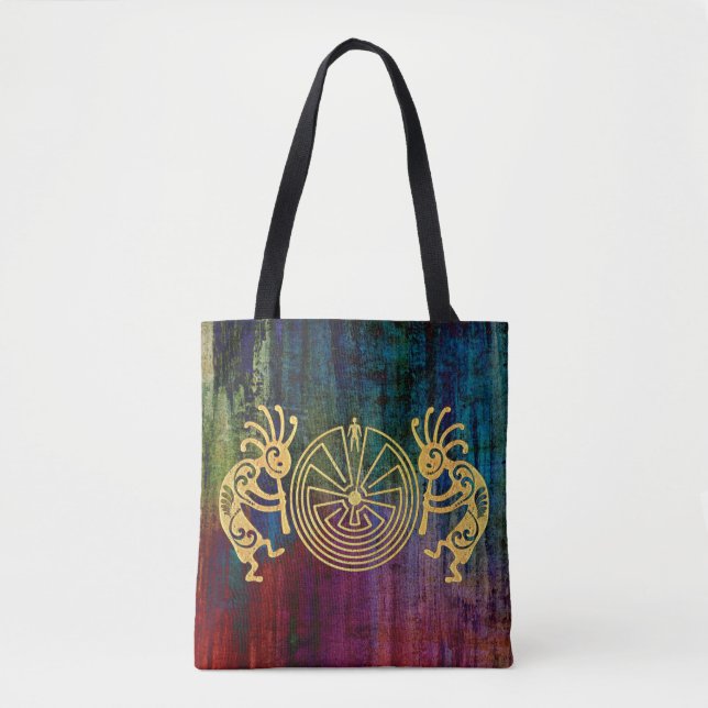 KOKOPELLI / MAN IN MAZE Gold + Ihre Ideen Tasche (Vorderseite)