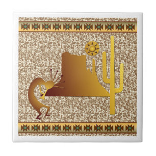 Kokopelli Mesa & Cactus Set #1 Fliese